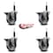 Service Caster 4'' Semi Steel Swivel 3/4'' Expanding Stem Caster Set with Brake, 4PK SCC-EX20S414-SSS-PLB-34-4 - alternate 3